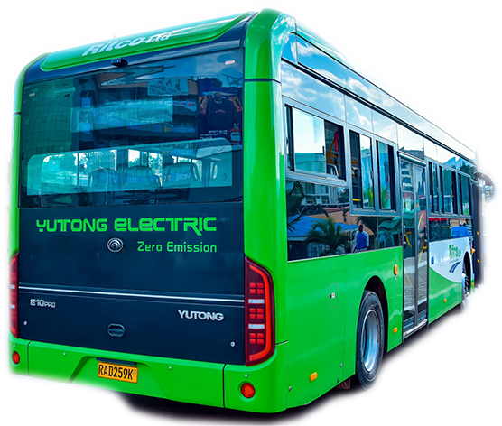 Rear view of a RITCO Yutong electric bus